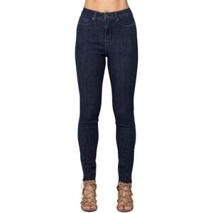 Judy Blue‎ Los Angeles Womens Skinny Fit Jeans Dark Wash Raw Hem 7 / 28 x 27